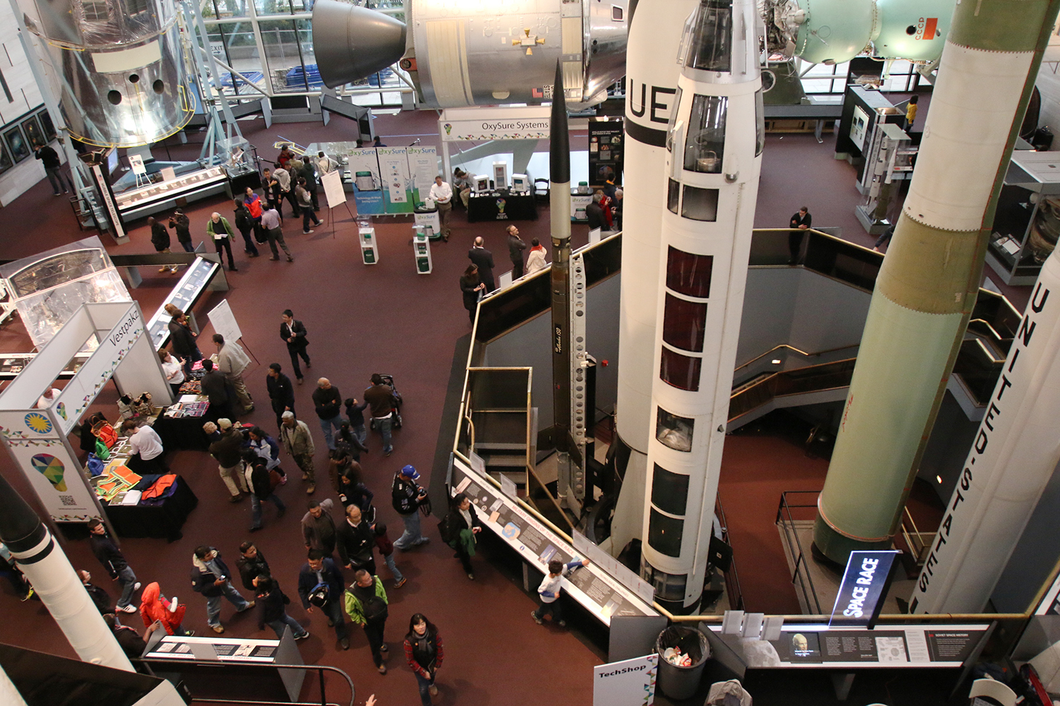 Overhead shot of 2014 innovation festival at Air and Space Museum