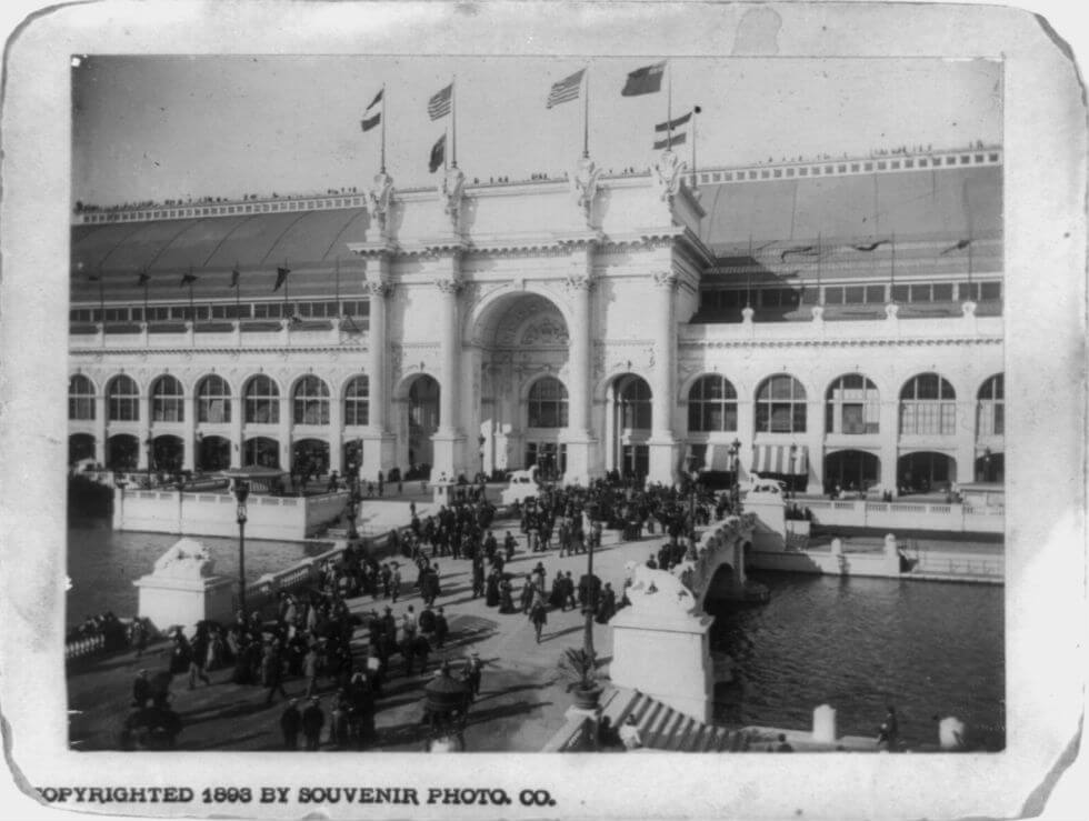 Image: Souvenir photograph of Machinery Hall at the World’s Columbian Exposition of 1893.