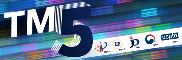 TM5 logo with five IP office logos for CNIPA, EUIPO, JPO, KIPO, and USPTO
