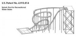 US Patent Number 4,910,814 of the Splash Pool for Recreational Waterslides drawing