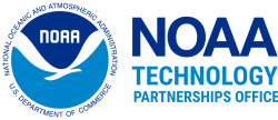 Blue and white National Oceanic and Atmospheric Administration (NOAA) Technology Partnerships Office logo