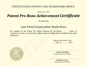 Pro bono certificate for law firms