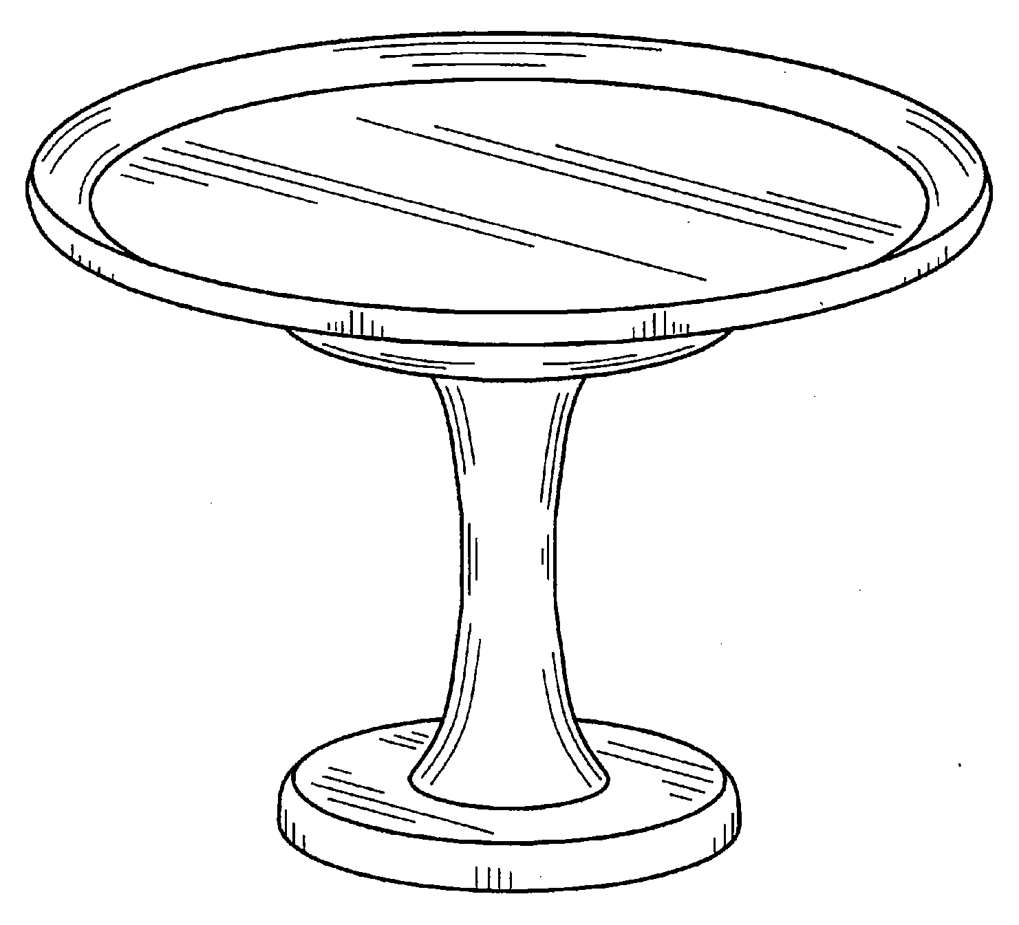 Example of a design for a food server with a columnar support. 
