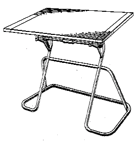 Figure 1. Example of a design for angled work surface with tubular supports.
