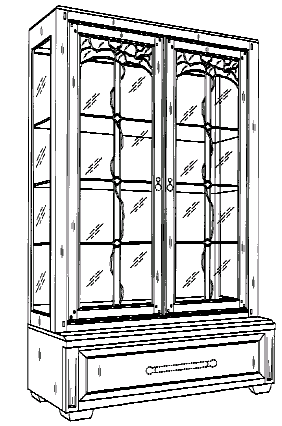 Figure 3. Example of a design for visible and enclosed storage with inset and transparent panel.   
