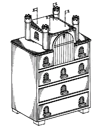 Figure 1. Example of a design for a castle-shaped dresser.
