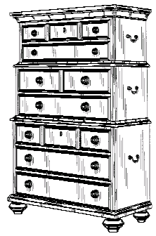 Figure 1. Example of a design for a superposed chest of drawers.
