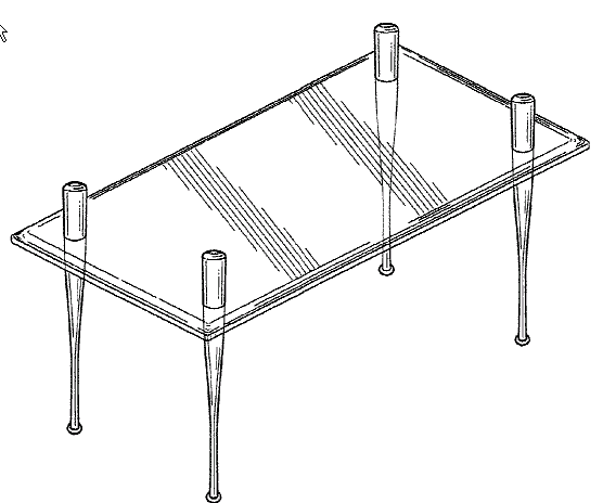 Figure 1. Example of a design for a baseball motif table.
