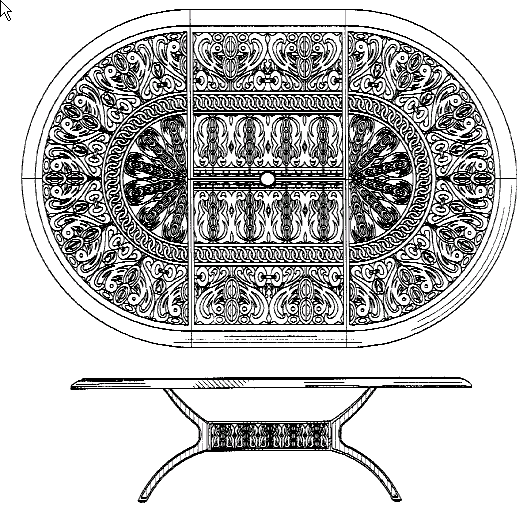 Figure 1. Example of a design for a table with ornamental top.
