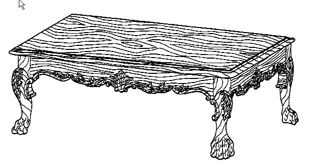 Figure 1. Example of a design for a cocktail table with paw foot.
