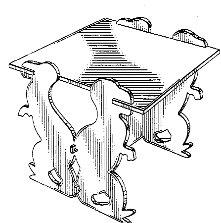 Figure 1. Example of a design for a table with animate supports.
