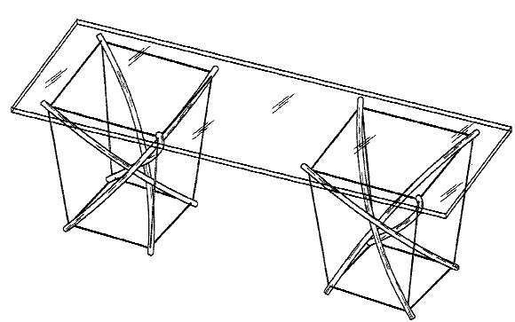 Figure 2. Example of a design for a table with wire supports.
