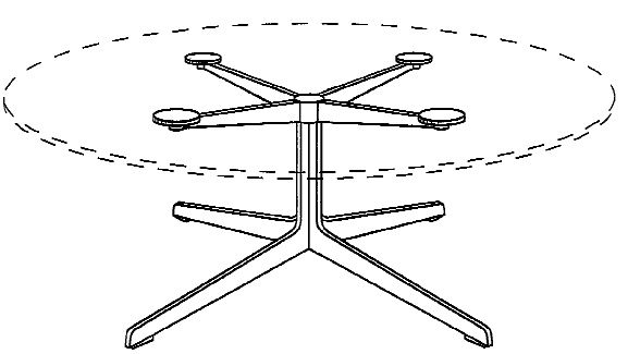 Figure 2. Example of a design for a table base with radiating spokes.   
