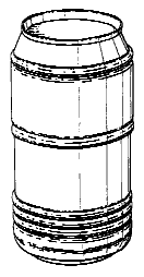 Design for a can with a circular configuration viewed fromthe top with distinct sidewall texture or detail.
