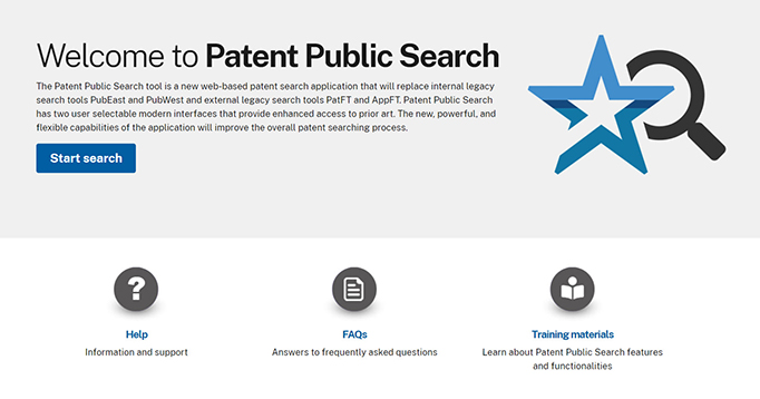 Patent Public Search tool