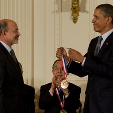 B. Jayant Baliga shakes hand with President Barack Obama