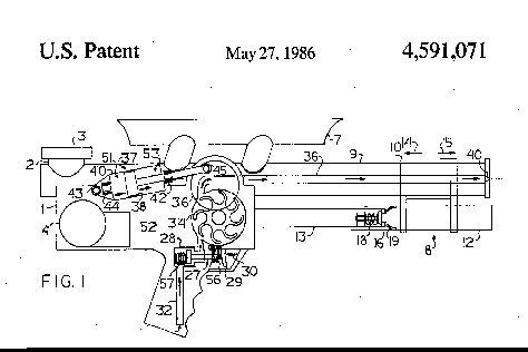 Image: Johnson's first water gun related patent in 1986.