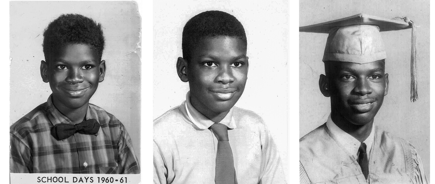 Image: 3 Lonnie Johnson school photos, from elementary, middle and high school.