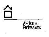 At-Home professions logo, symbol of a house next to their name