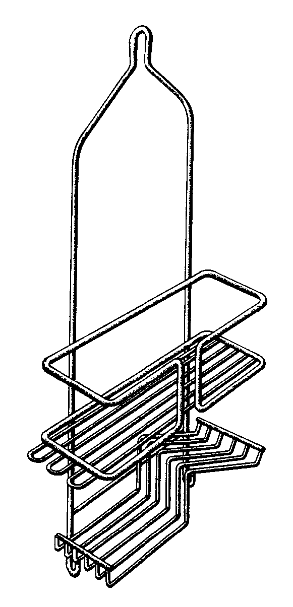 Shower caddy with stippled shading