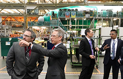 Andrei Iancu tours the Boeing production floor