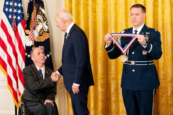 President Biden bestows the NMTI to esteemed inventor, Rory Cooper 