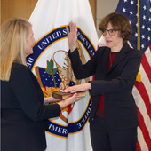 Sharon Israel being sworn in