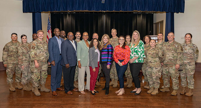 Director Vidal with service members, military spouses, and veteran entrepreneurs at MacDill Air Force Base on March 29