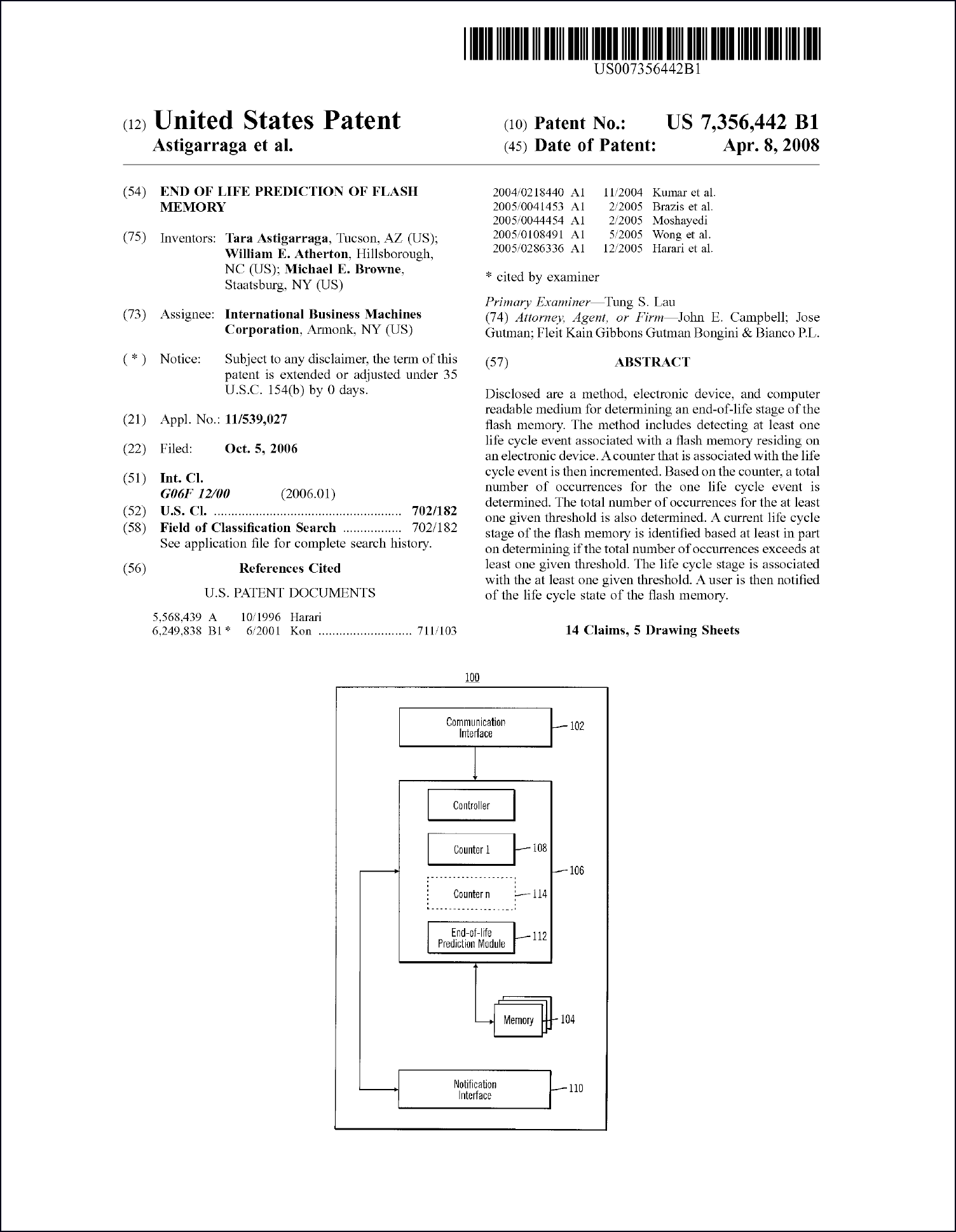 Page 1 of patent 7356442