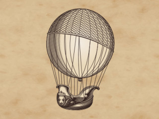 Vintage hot air balloon drawing
