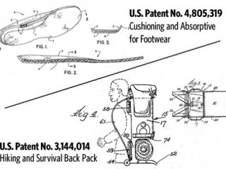 Patent drawings -- Cushioning and  absorptive for footwear, and hiking and survival backpack