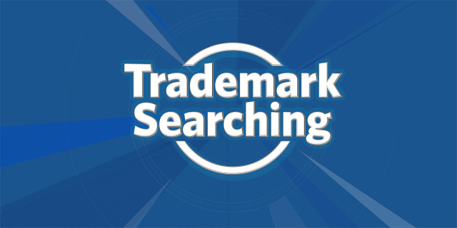 White Trademark Searching letters on a blue background