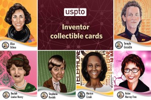 Collage of women inventor collectible cards