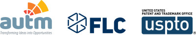 sponsor logos AUTM, Federal Laboratory Consortium (FLC) and the USPTO