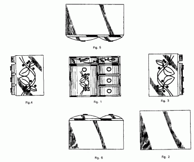 Design patent drawing of jewelry box
