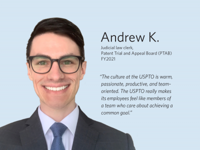 Law clerk quote graphic -- Andrew K
