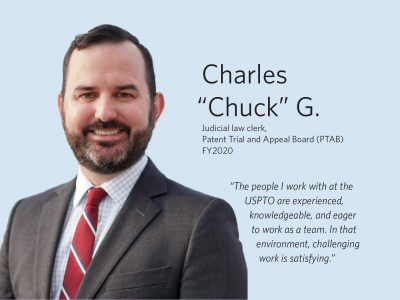 Law clerk quote graphic -- Chuck G