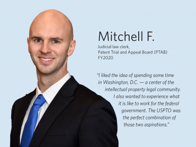 Law clerk quote graphic -- Mitchell F