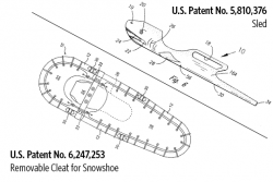 Snowshoe and sled patent drawings