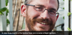 Dr. Nate Storey, inventor of the ZipGrow Tower and co-owner of Bright Agrotech