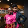 young inventor Gabby Goodwin and her mother Rozalynn Goodwin standing next to each other and smiling.