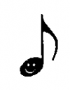 Music with a smile logo with a smiley face inside a music note.