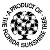 Orange tree icon encircled by words: A product of the Florida sunshine tree
