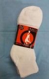 white socks with black and red label affixed with logo Pro23 in white text