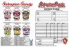 left side of page displays catalog page logo Sahagian Candy and six assorted color bubble gum pails below logo. Right side displays logo Sahagian Candy information necessary for order form