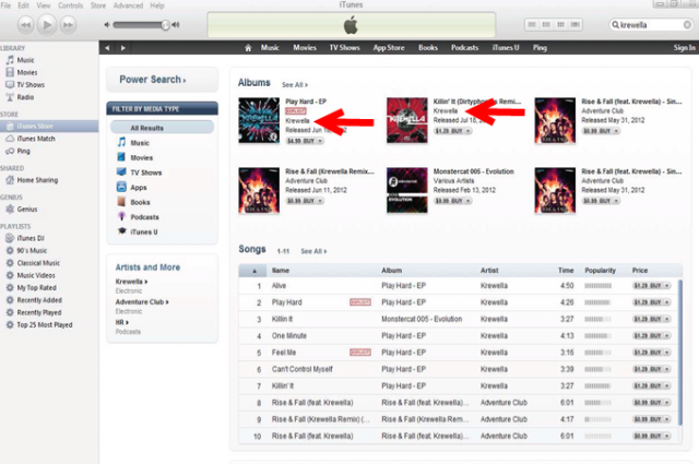 Trademark example - iTunes download