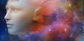 The Dreams Ideas Are Made Of Human face represented in galaxy colors