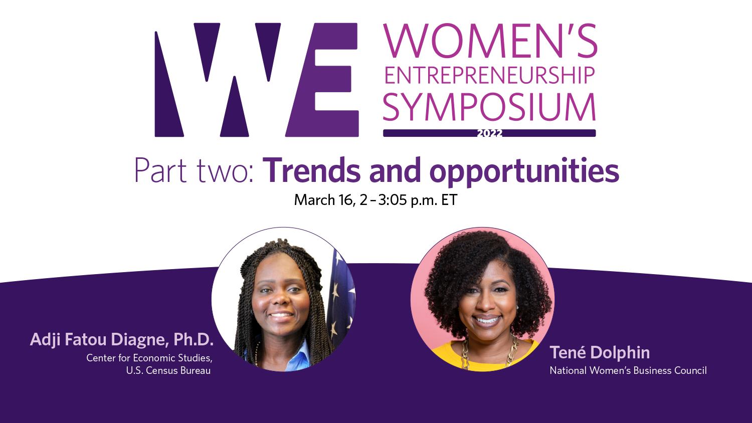 Headshots of March 16 Womens Entrepreneurship Symposium panelists
