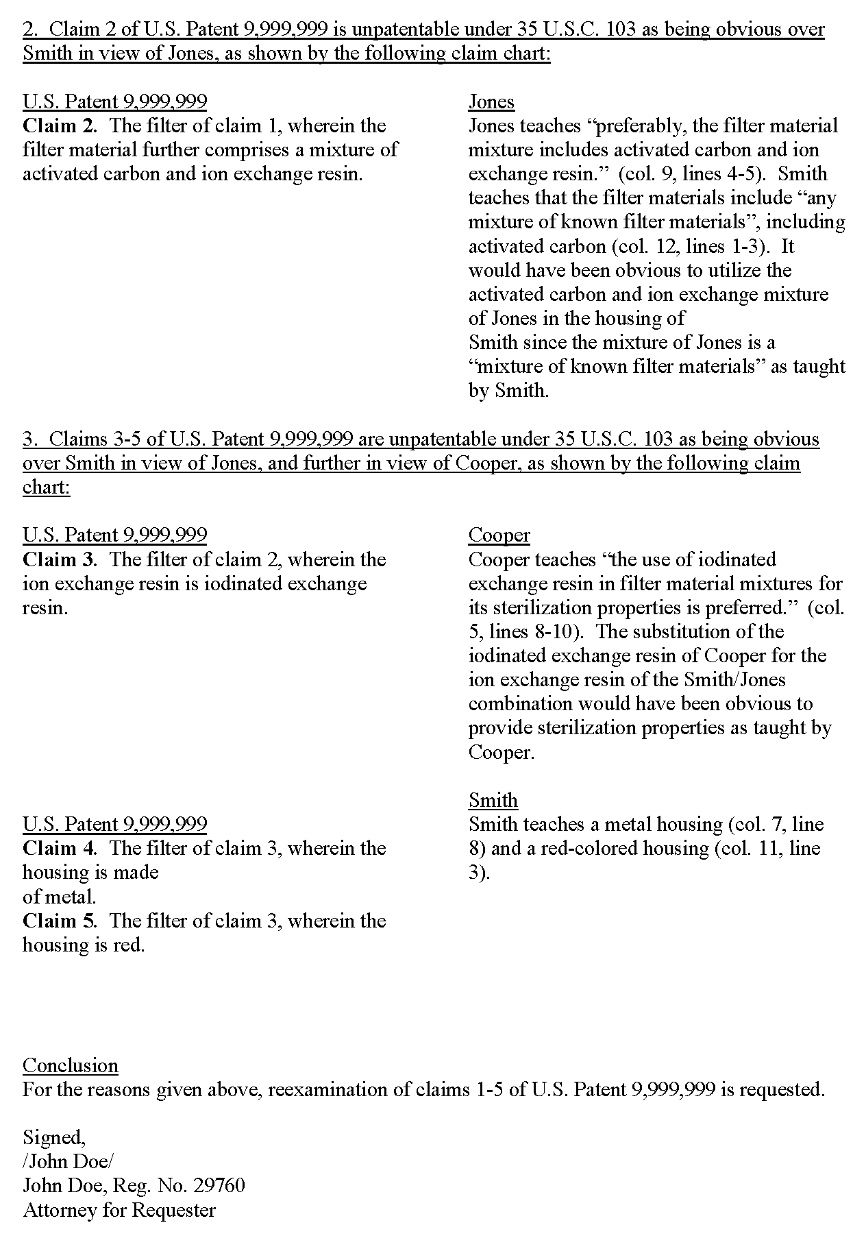 Request for Reexamination of U.S. Patent 9,999,999 (Page 2)
