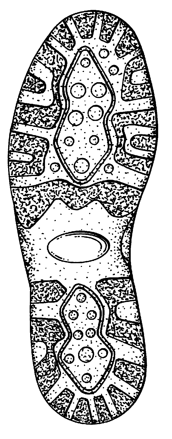 A typical example of a sole with a circular or oval elememt.
